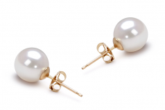 Blanc 7.5-8mm AAA-qualité Akoya du Japon-Boucles d'oreilles en perles
