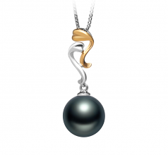 Brianna Noir 10-11mm AAA-qualité de Tahiti 925/1000 Argent-pendentif en perles