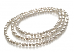 Betty Blanc 6-7mm A-qualité perles d'eau douce -Collier de perles