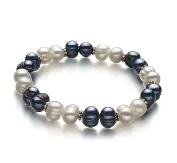 Jemima Noir et Blanc 6 7mm A qualit perles d eau douce Bracelet