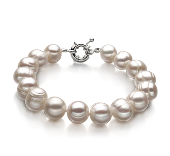 Unique Blanc 10-11mm A-qualité perles d'eau douce -Bracelet de perles