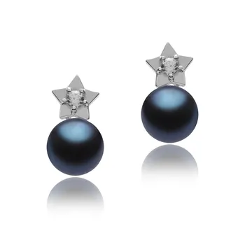Pendentif Perle Noire et Cubic Zirconia BLUE PEARLS | MATY
