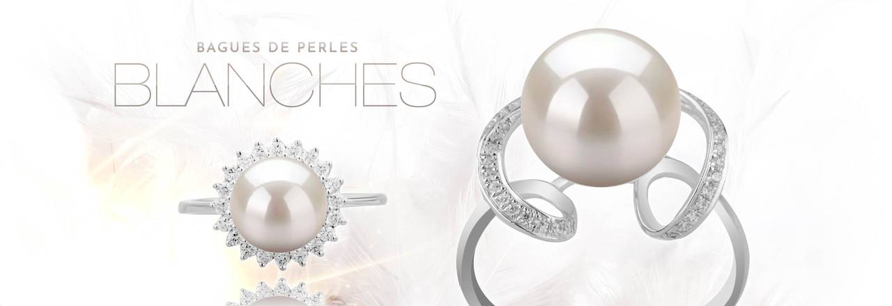 PearlsOnly Bagues de perles blanches